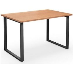 kaiserkraft Mehrzwecktisch DUO-O, gerade Platte, Tiefe 800 mm, Breite 1200 mm, Buche / schwarz