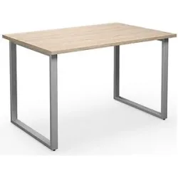kaiserkraft Mehrzwecktisch DUO-O, gerade Platte, Tiefe 800 mm, Breite 1200 mm, Eiche / silber