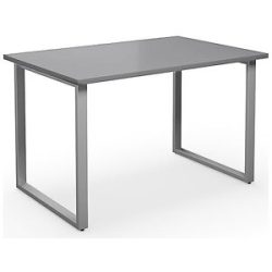 kaiserkraft Mehrzwecktisch DUO-O, gerade Platte, Tiefe 800 mm, Breite 1200 mm, lichtgrau / silber