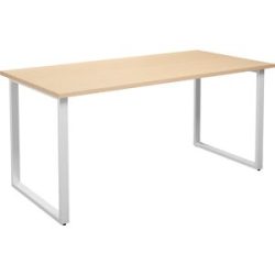 kaiserkraft Mehrzwecktisch DUO-O, gerade Platte, Tiefe 800 mm, Breite 1600 mm, Birke / weiß