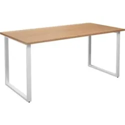 kaiserkraft Mehrzwecktisch DUO-O, gerade Platte, Tiefe 800 mm, Breite 1600 mm, Buche / weiß