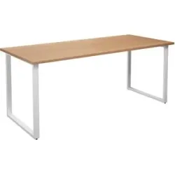 kaiserkraft Mehrzwecktisch DUO-O, gerade Platte, Tiefe 800 mm, Breite 1800 mm, Buche / weiß