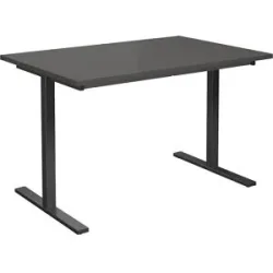 kaiserkraft Mehrzwecktisch DUO-T, gerade Platte, HxT 740 x 800 mm, Breite 1200 mm, dunkelgrau, schwarz
