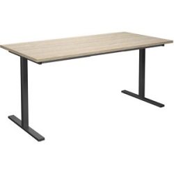 kaiserkraft Mehrzwecktisch DUO-T, gerade Platte, HxT 740 x 800 mm, Breite 1600 mm, Eiche, schwarz