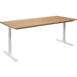 kaiserkraft Mehrzwecktisch DUO-T, gerade Platte, HxT 740 x 800 mm, Breite 1800 mm, Buche, weiß