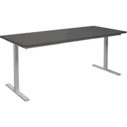 kaiserkraft Mehrzwecktisch DUO-T, gerade Platte, HxT 740 x 800 mm, Breite 1800 mm, dunkelgrau, silber