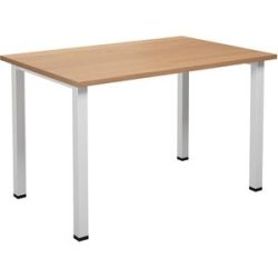 kaiserkraft Mehrzwecktisch DUO-U, gerade Platte, Tiefe 800 mm, Breite 1200 mm, Buche, weiß