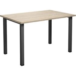 kaiserkraft Mehrzwecktisch DUO-U, gerade Platte, Tiefe 800 mm, Breite 1200 mm, Eiche, schwarz