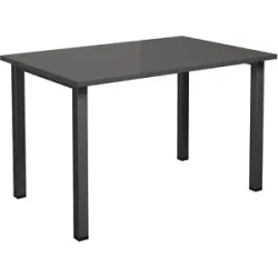 kaiserkraft Mehrzwecktisch DUO-U, gerade Platte, Tiefe 800 mm, Breite 1200 mm, dunkelgrau, schwarz