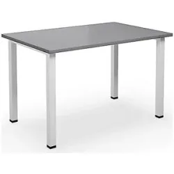 kaiserkraft Mehrzwecktisch DUO-U, gerade Platte, Tiefe 800 mm, Breite 1200 mm, lichtgrau, weiß