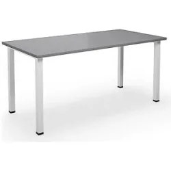 kaiserkraft Mehrzwecktisch DUO-U, gerade Platte, Tiefe 800 mm, Breite 1600 mm, lichtgrau, weiß