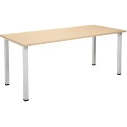 kaiserkraft Mehrzwecktisch DUO-U, gerade Platte, Tiefe 800 mm, Breite 1800 mm, Birke, Birke