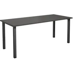 kaiserkraft Mehrzwecktisch DUO-U, gerade Platte, Tiefe 800 mm, Breite 1800 mm, dunkelgrau, schwarz