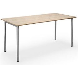 kaiserkraft Mehrzwecktisch DUO-C Trend, gerade Platte, Tiefe 800 mm, Breite 1600 mm, Eiche / silber