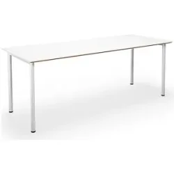 kaiserkraft Mehrzwecktisch DUO-C Trend, gerade Platte, Tiefe 800 mm, Breite 2000 mm, weiß / weiß