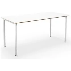 kaiserkraft Mehrzwecktisch DUO-C Trend, gerade Platte, abgerundete Ecken, Tiefe 800 mm, Breite 1400 mm, weiß, weiß