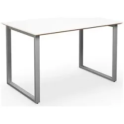 kaiserkraft Mehrzwecktisch DUO-O Trend, gerade Platte, Tiefe 800 mm, Breite 1200 mm, weiß / silber