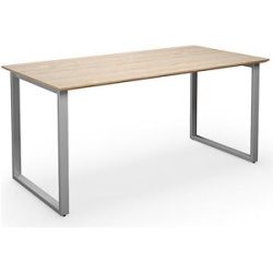 kaiserkraft Mehrzwecktisch DUO-O Trend, gerade Platte, Tiefe 800 mm, Breite 1600 mm, Eiche / silber