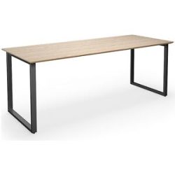 kaiserkraft Mehrzwecktisch DUO-O Trend, gerade Platte, Tiefe 800 mm, Breite 1800 mm, Eiche / schwarz