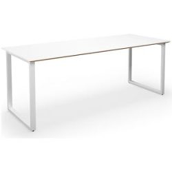 kaiserkraft Mehrzwecktisch DUO-O Trend, gerade Platte, Tiefe 800 mm, Breite 2000 mm, weiß / weiß