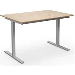 kaiserkraft Mehrzwecktisch DUO-T Trend, gerade Platte, Tiefe 800 mm, Breite 1200 mm, Eiche / silber