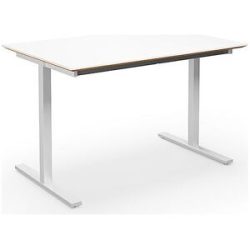 kaiserkraft Mehrzwecktisch DUO-T Trend, gerade Platte, Tiefe 800 mm, Breite 1200 mm, weiß / weiß