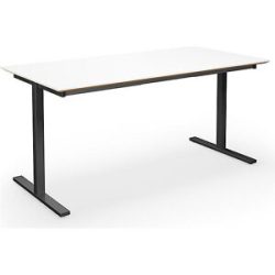 kaiserkraft Mehrzwecktisch DUO-T Trend, gerade Platte, Tiefe 800 mm, Breite 1400 mm, weiß / schwarz