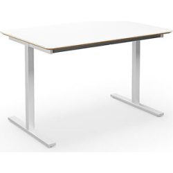kaiserkraft Mehrzwecktisch DUO-T Trend, gerade Platte, abgerundete Ecken, Tiefe 800 mm, Breite 1200 mm, weiß, weiß