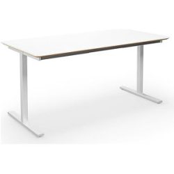 kaiserkraft Mehrzwecktisch DUO-T Trend, gerade Platte, abgerundete Ecken, Tiefe 800 mm, Breite 1600 mm, weiß, weiß