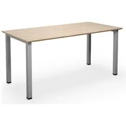 kaiserkraft Mehrzwecktisch DUO-U Trend, gerade Platte, Tiefe 800 mm, Breite 1600 mm, Eiche, silber