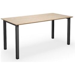 kaiserkraft Mehrzwecktisch DUO-U Trend, gerade Platte, Tiefe 800 mm, Breite 1400 mm, Eiche, schwarz