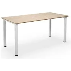 kaiserkraft Mehrzwecktisch DUO-U Trend, gerade Platte, Tiefe 800 mm, Breite 1400 mm, Eiche, weiß