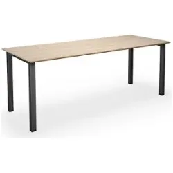 kaiserkraft Mehrzwecktisch DUO-U Trend, gerade Platte, Tiefe 800 mm, Breite 1800 mm, Eiche, schwarz