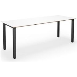kaiserkraft Mehrzwecktisch DUO-U Trend, gerade Platte, Tiefe 800 mm, Breite 1800 mm, weiß, schwarz