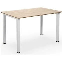 kaiserkraft Mehrzwecktisch DUO-U Trend, gerade Platte, abgerundete Ecken, Tiefe 800 mm, Breite 1200 mm, Eiche, weiß