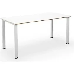 kaiserkraft Mehrzwecktisch DUO-U Trend, gerade Platte, abgerundete Ecken, Tiefe 800 mm, Breite 1600 mm, weiß, weiß