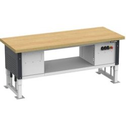 kaiserkraft Schwerlasttisch, elektrisch höhenverstellbar, Plattenbreite 2030 mm, Flächentraglast 2000 kg, anthrazitgrau RAL 7016