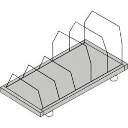 kaiserkraft Kartonagemagazin, fahrbar, HxBxT 690 x 1015 x 600 mm, schwarz