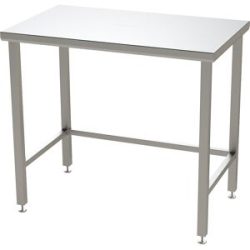 kaiserkraft Edelstahl-Reinraumtisch mit glatter Arbeitsplatte, ISO 14644-1:4, HxBxT 900 x 1000 x 800 mm