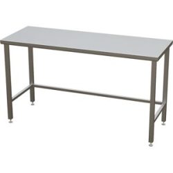 kaiserkraft Edelstahl-Reinraumtisch mit glatter Arbeitsplatte, ISO 14644-1:4, HxBxT 900 x 1600 x 700 mm