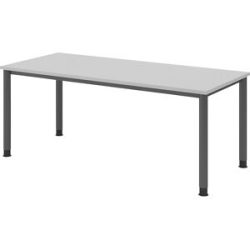 kaiserkraft Schreibtisch, HxT 685 - 810 x 800 mm, 4 Rundrohrbeine, Breite 1800 mm, graphit / lichtgrau