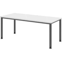kaiserkraft Schreibtisch, HxT 685 - 810 x 800 mm, 4 Rundrohrbeine, Breite 1800 mm, graphit / weiß