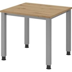 RENATUS - Schreibtisch, 4-Fuß-Gestell, Breite 800 mm, alusilber / Asteiche eurokraft pro