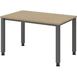 RENATUS - Schreibtisch, 4-Fuß-Gestell, Breite 1200 mm, graphit / Eiche eurokraft pro