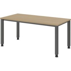 RENATUS - Schreibtisch, 4-Fuß-Gestell, Breite 1600 mm, graphit / Eiche eurokraft pro