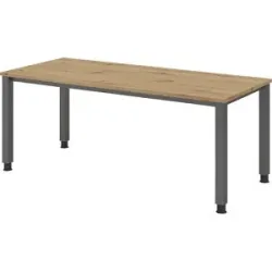 RENATUS - Schreibtisch, 4-Fuß-Gestell, Breite 1800 mm, graphit / Asteiche eurokraft pro