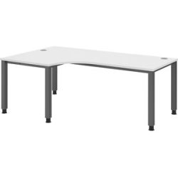 RENATUS - Schreibtisch, Winkeltisch, Breite 2000 mm, graphit / weiß eurokraft pro