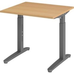 ANNY - Schreibtisch mit C-Fußgestell, höhenverstellbar 650 - 850 mm, Breite 800 mm, Buche / graphit eurokraft pro