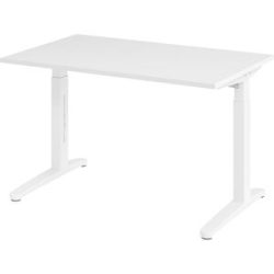 ANNY - Schreibtisch mit C-Fußgestell, höhenverstellbar 650 - 850 mm, Breite 1200 mm, weiß / weiß eurokraft pro