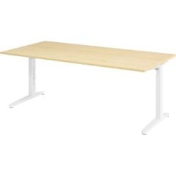 Schreibtisch Office Holz 200 cm Höhenverstellbar (manuell) - Farbe: Ahorn - Material: Holzwerkstoff - Schreibtisch